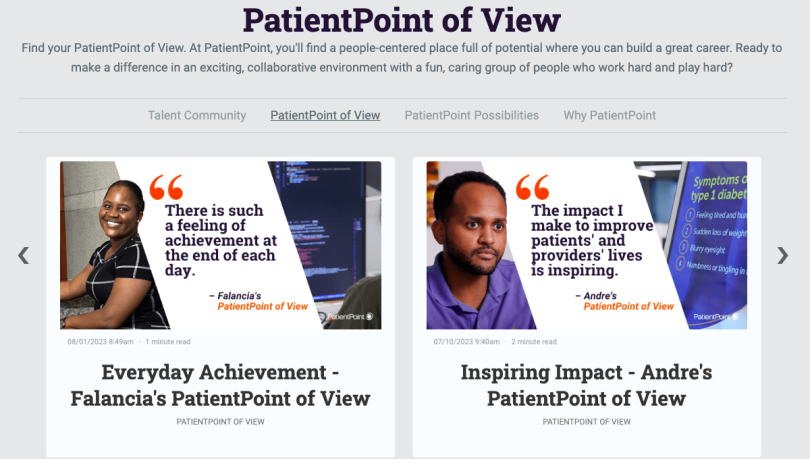 screenshot from PatientPoint website